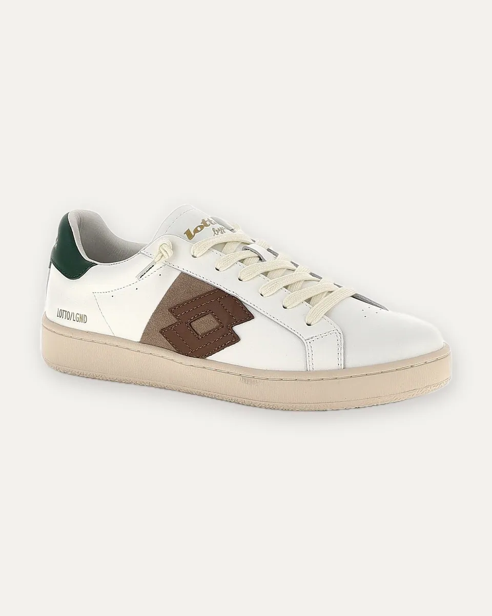 Sneaker Autograph 3 con tallone verde Lotto Leggenda, bianco e marrone, foto 2 di 4