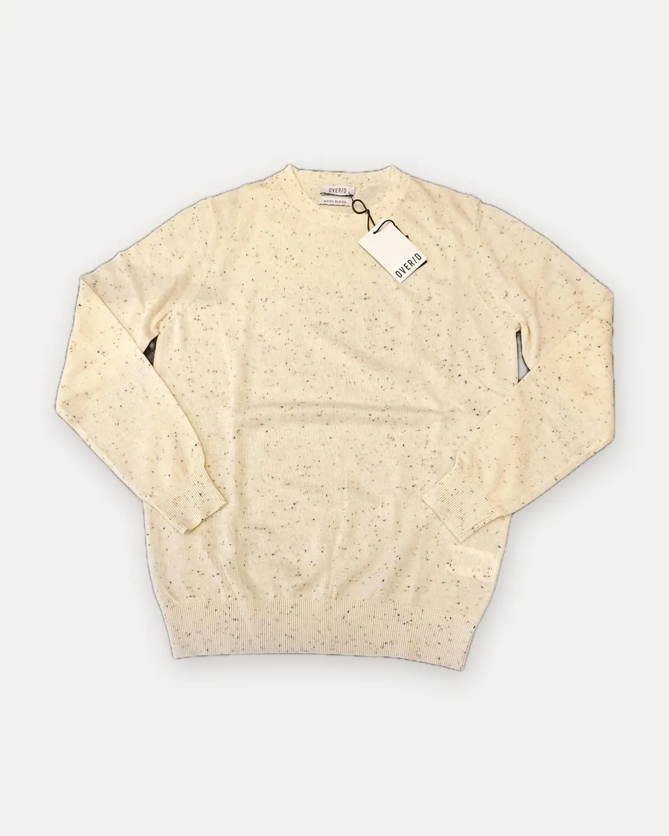 Maglione girocollo puntinato OVER/D, panna