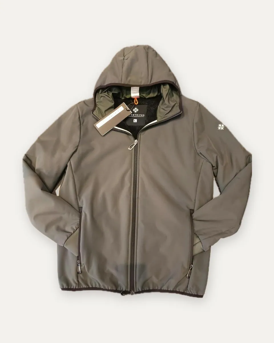 Giubbotto softshell con cappuccio Sunstripes, verde