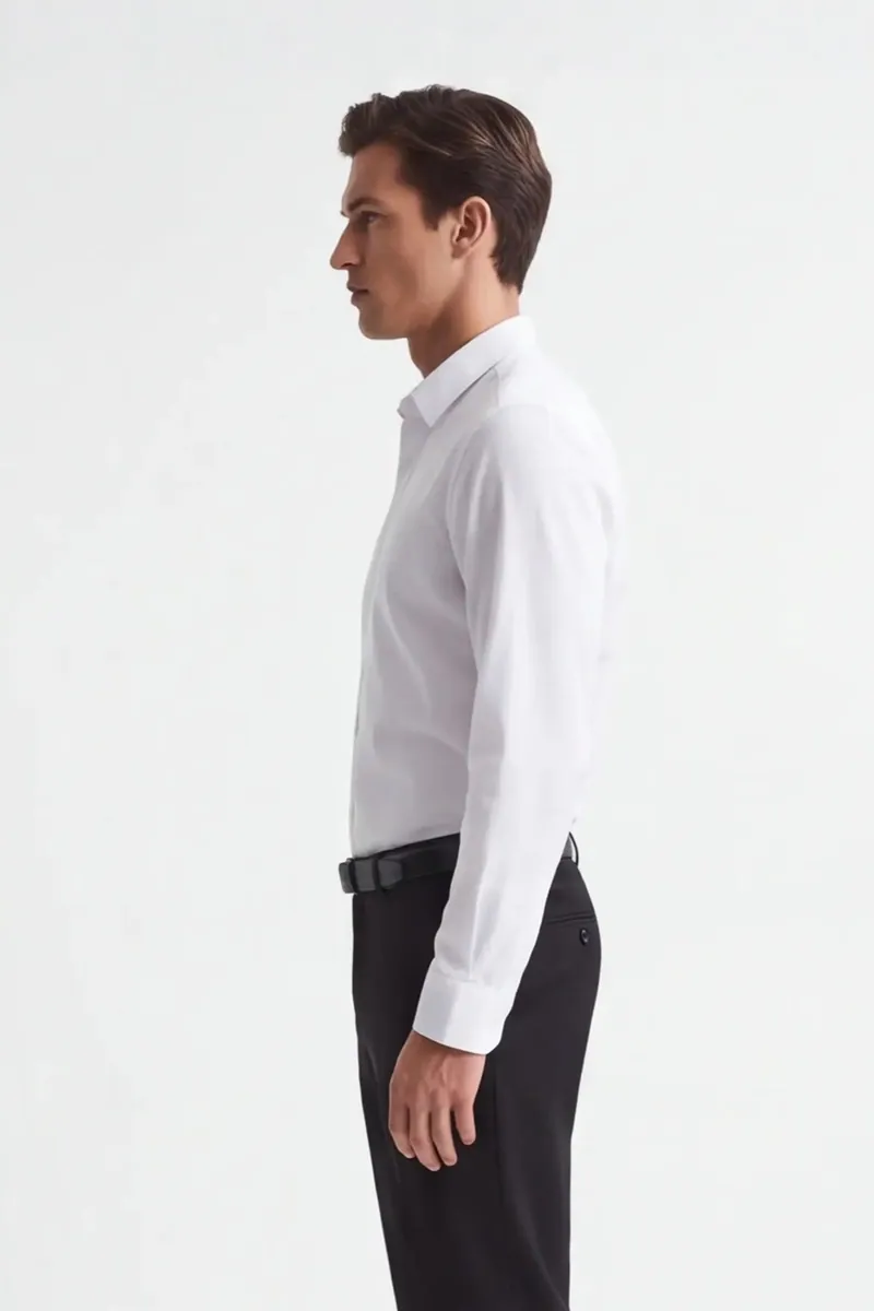 Camicia basic stretch Sonny Bono, bianco, foto 2 di 4