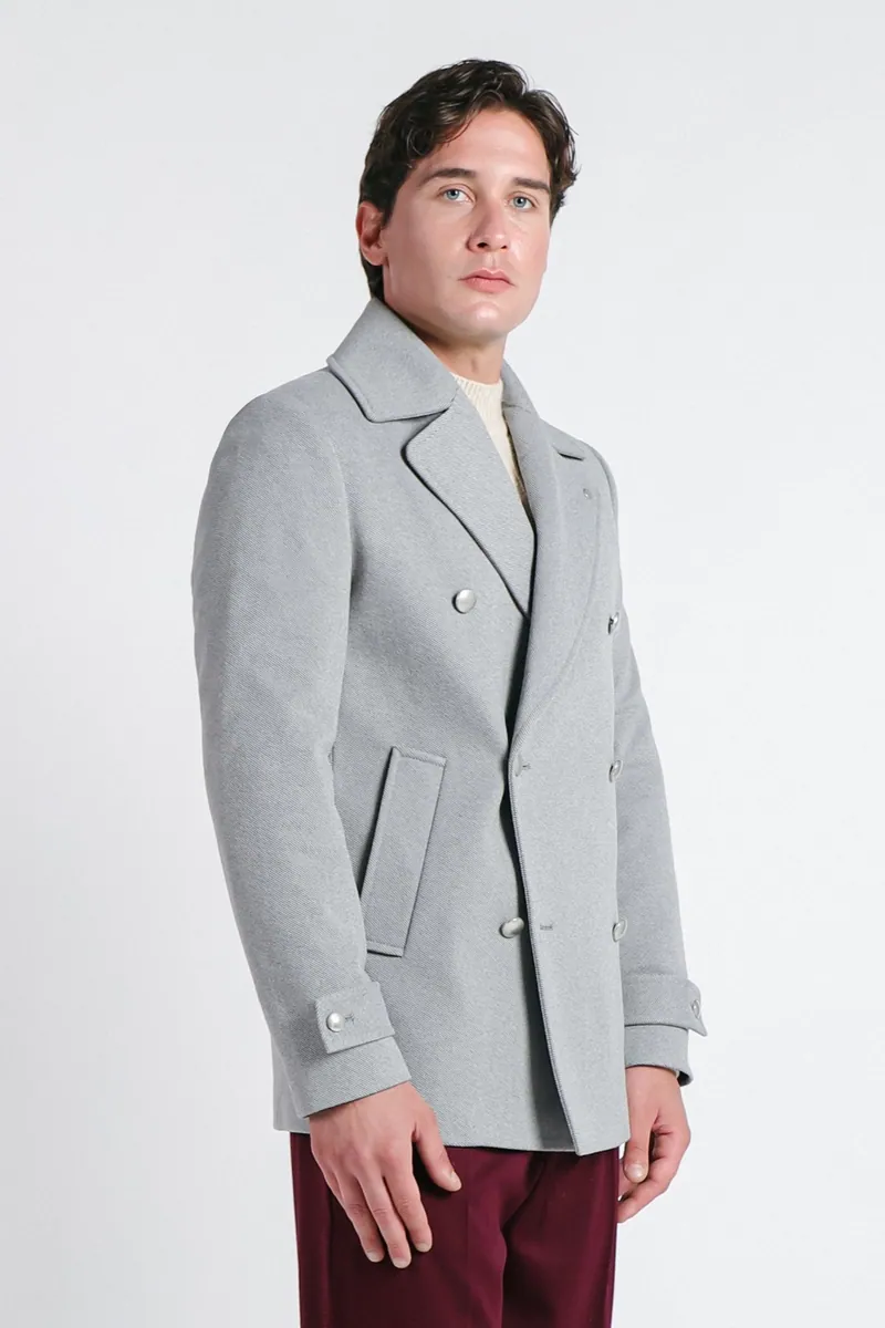 Cappotto doppiopetto grigio chiaro Sonny Bono, grigio chiaro, foto 3 di 4
