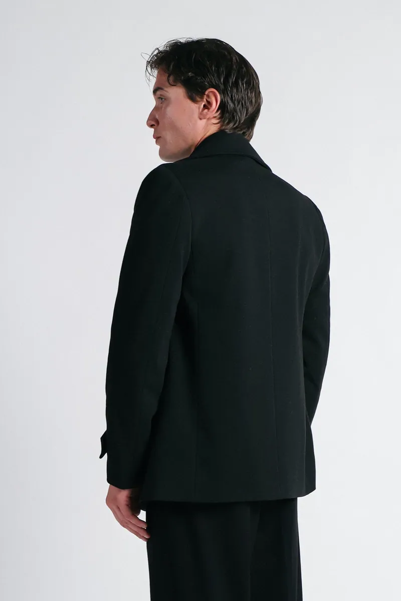 Cappotto doppiopetto nero Sonny Bono, nero, foto 4 di 4