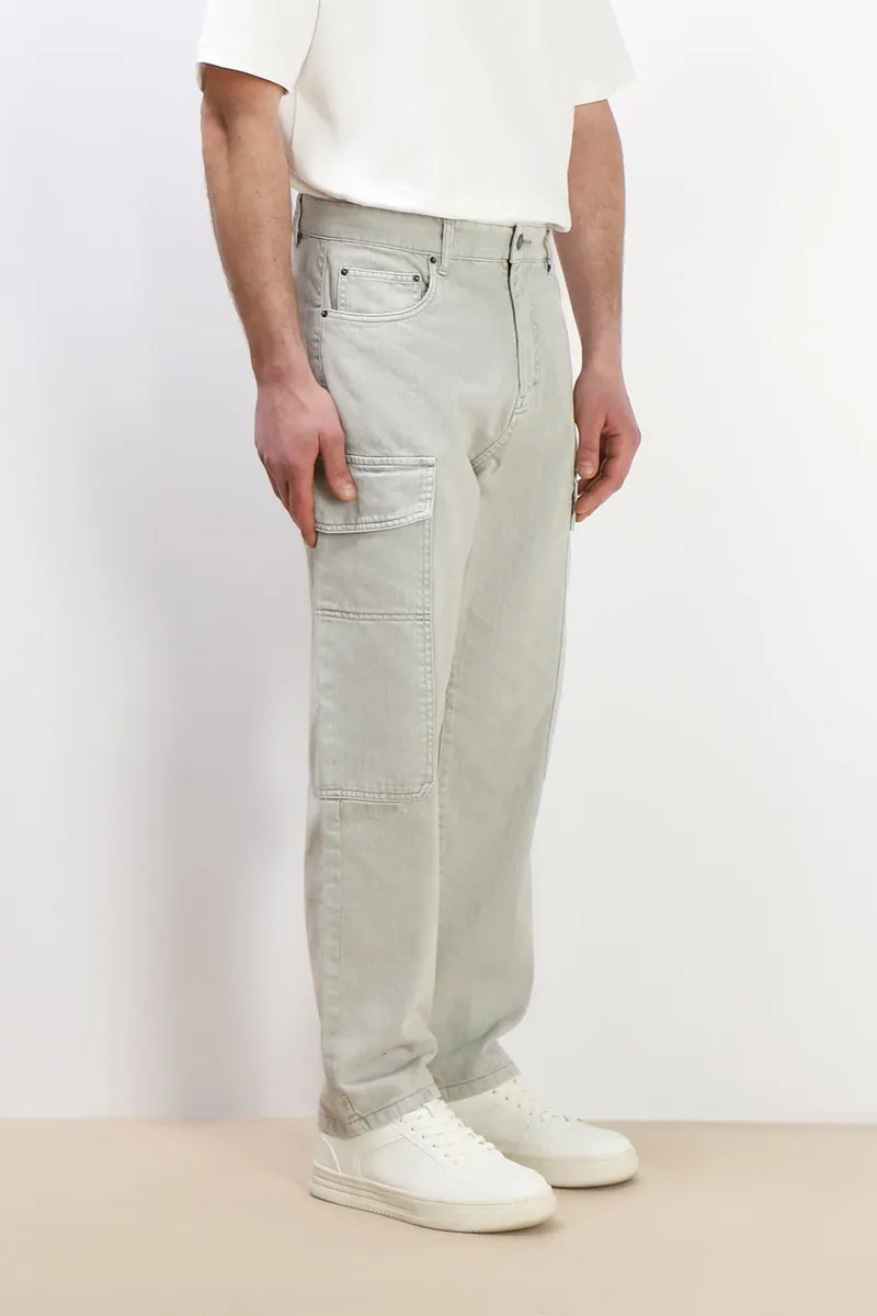 Jeans cargo baggy Sonny Bono, verde muschio, foto 3 di 4