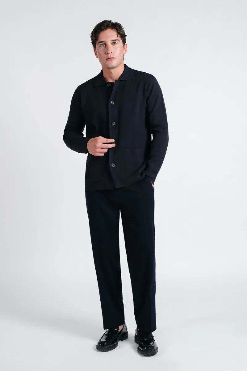 Maglia overshirt in punto Milano Sonny Bono, blu, foto 1 di 4