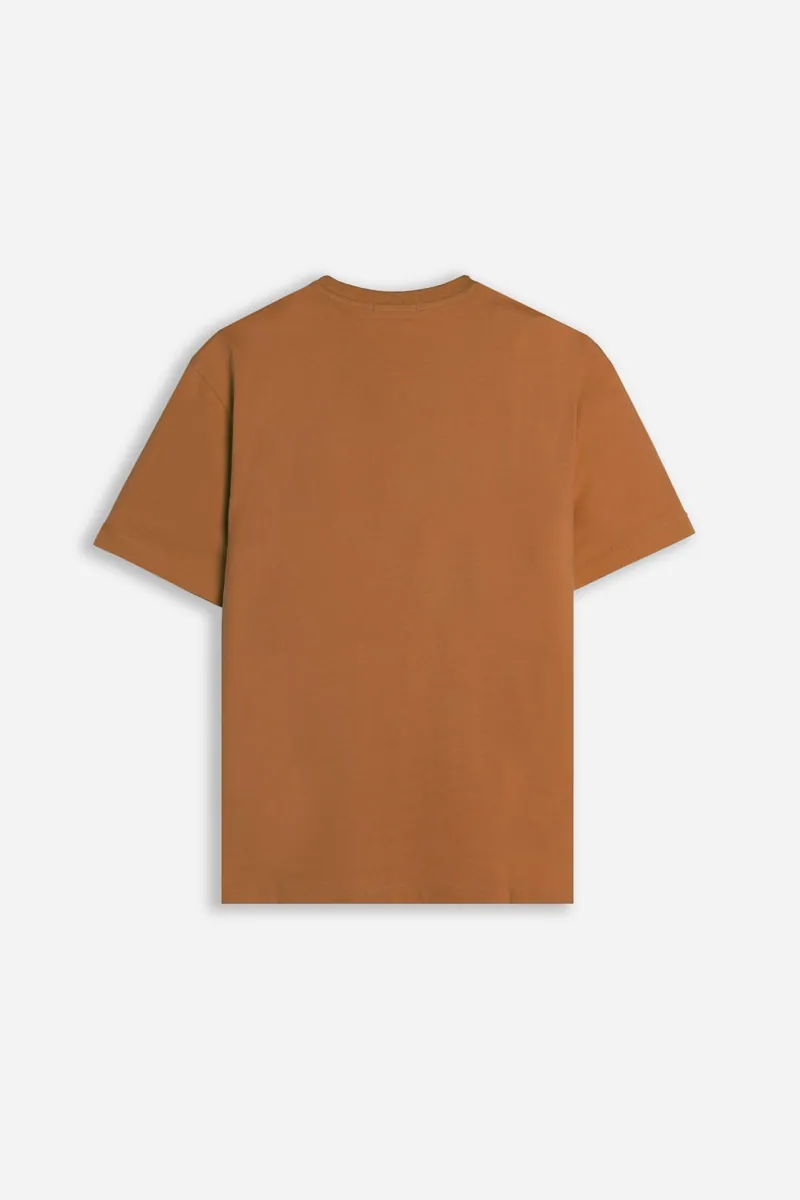 T-shirt girocollo basic con dettaglio Sonny Bono, cognac, foto 3 di 3