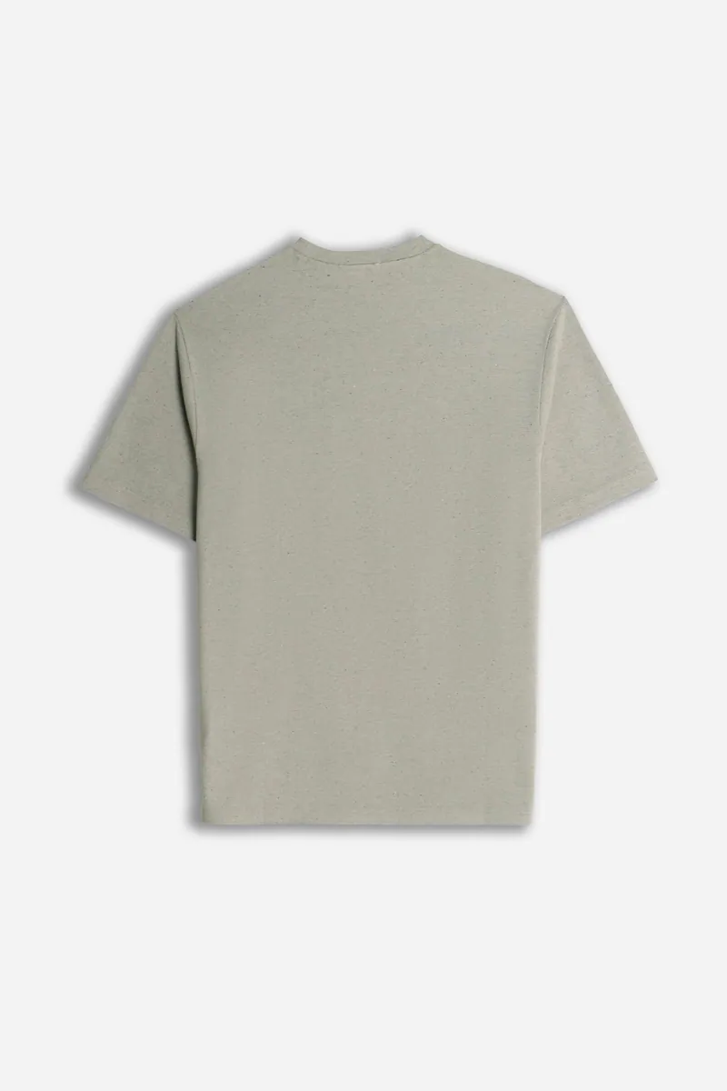 T-shirt girocollo in jersey effetto fiammato Sonny Bono, verde muschio, foto 3 di 3