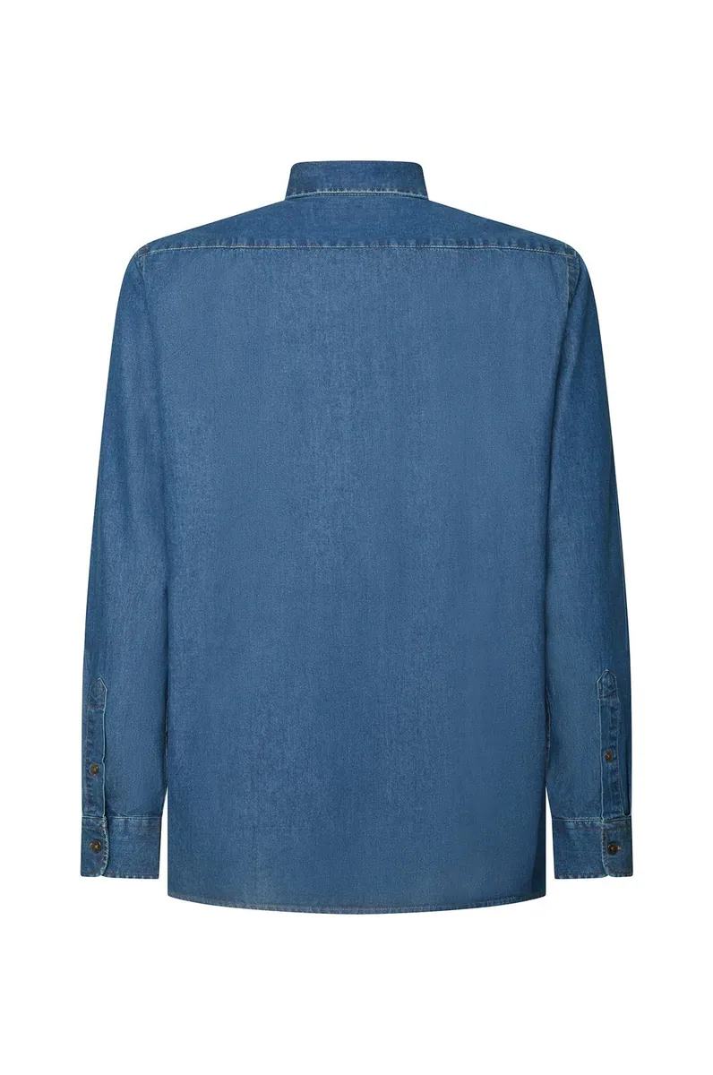 Camicia comfort fit in denim Sorbino, blu, foto 2 di 2