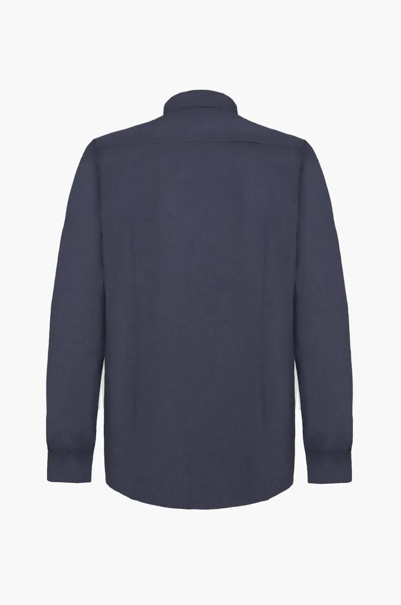 Camicia comfort fit in cotone e Sorona Sorbino, blu navy, foto 2 di 2