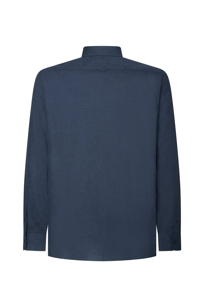 Camicia in flanella leggera con taschino Sorbino, blu, foto 2 di 2