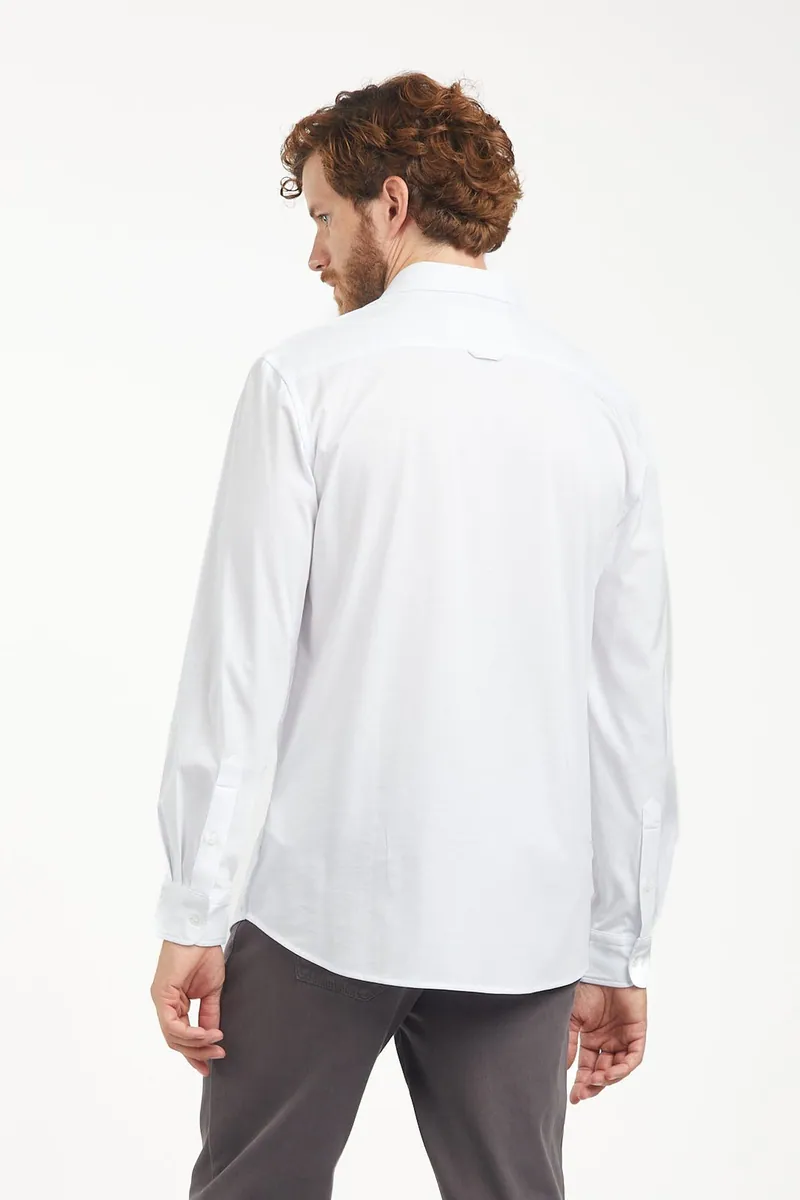 Camicia regular fit ad asciugatura rapida Sorbino, bianco, foto 3 di 3