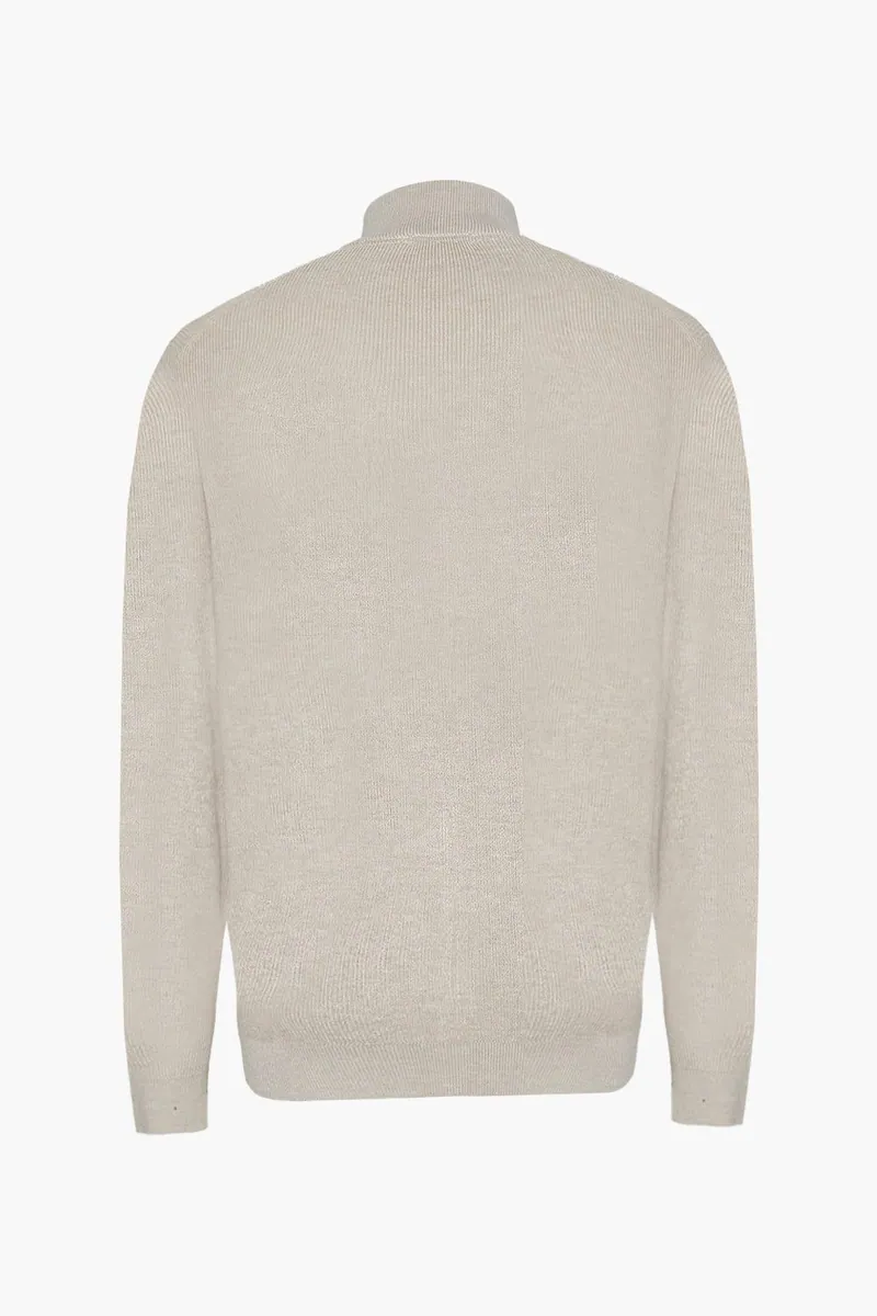 Cardigan in maglia strutturata con zip intera Sorbino, beige melange, foto 3 di 3