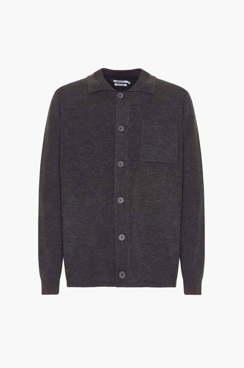 Cardigan misto lana con collo a camicia Sorbino, antracite, foto 1 di 3