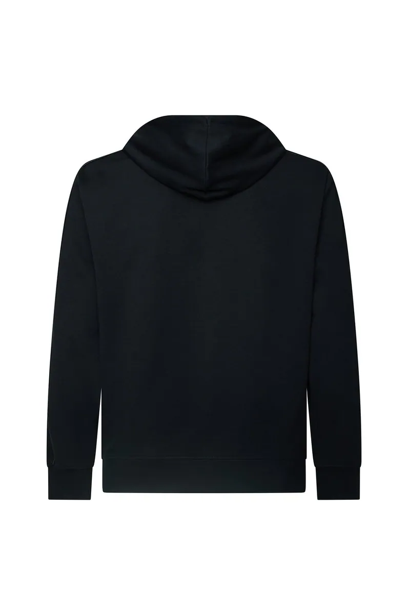 Felpa con zip, cappuccio e bande laterali Sorbino, nero, foto 4 di 4