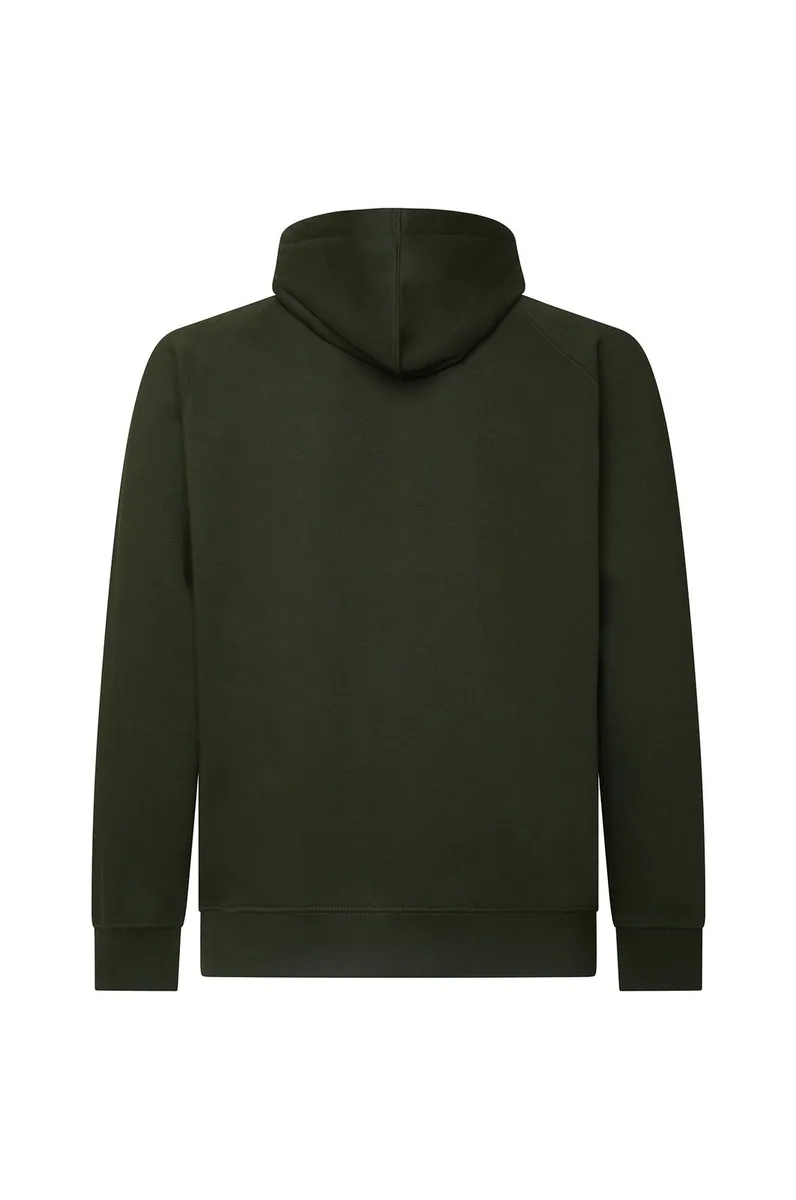 Felpa con zip e cappuccio Sorbino, verde militare, foto 4 di 4