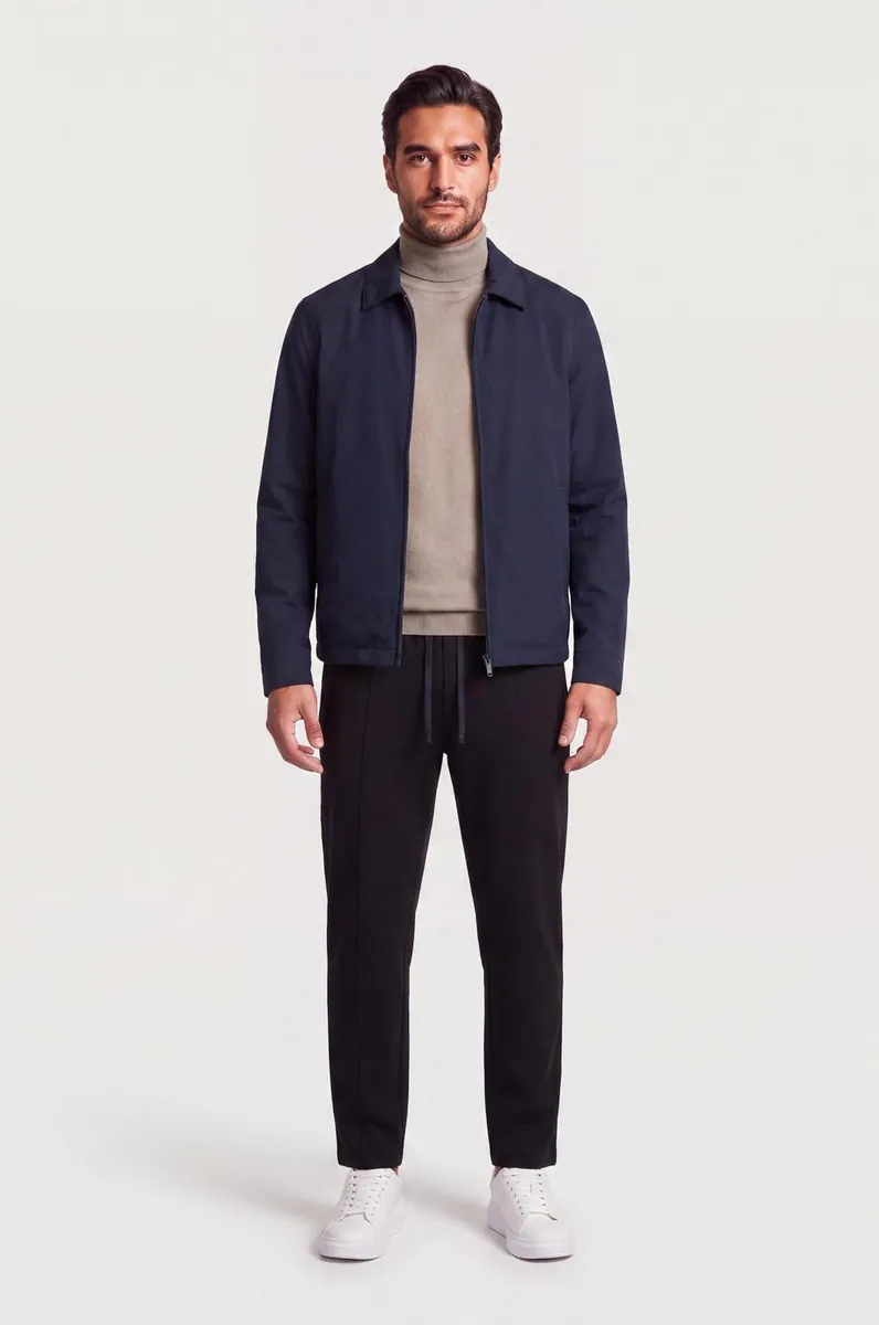 Giubbotto imbottito con collo a camicia Sorbino, blu navy, foto 3 di 3