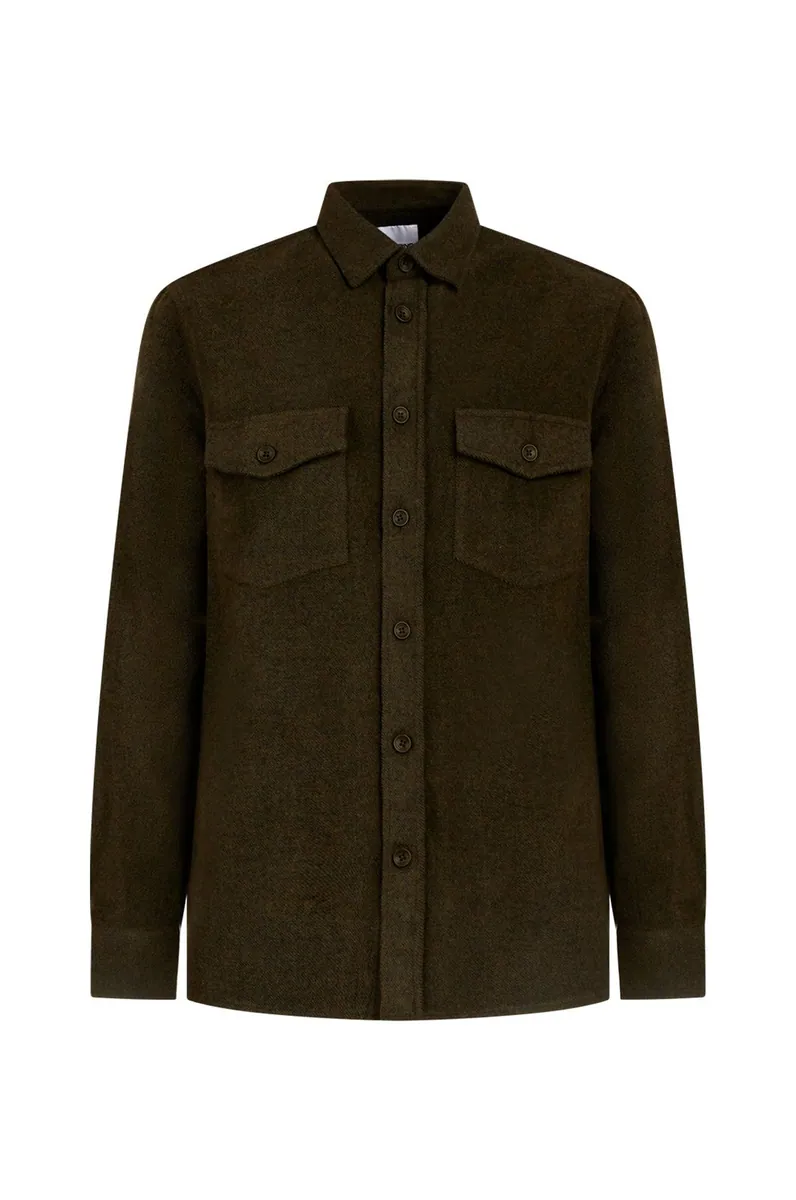 Overshirt con doppia tasca Sorbino, muschio, foto 1 di 2