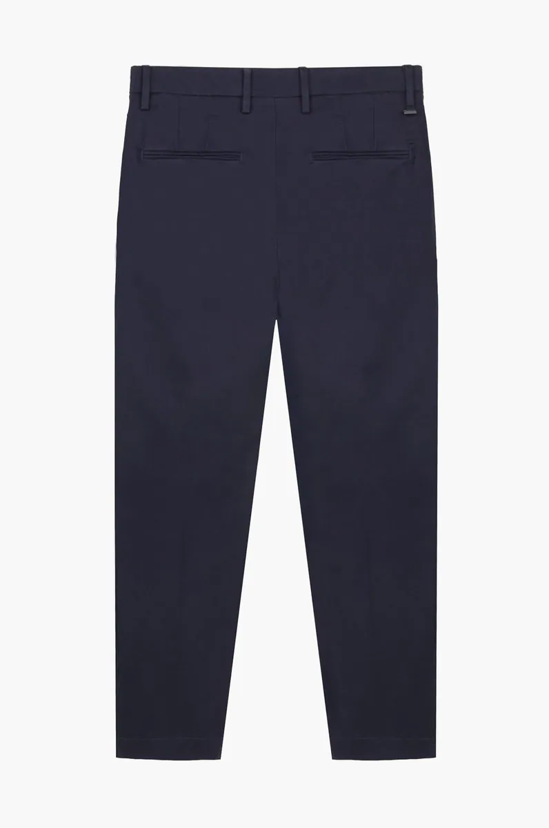 Pantaloni chinos slim fit in raso Sorbino, blu, foto 3 di 3