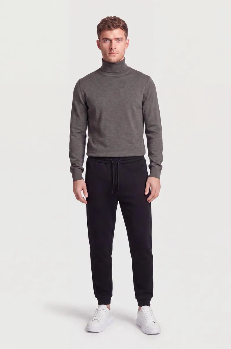 Pantaloni jogger con bande laterali Sorbino, nero, foto 2 di 4