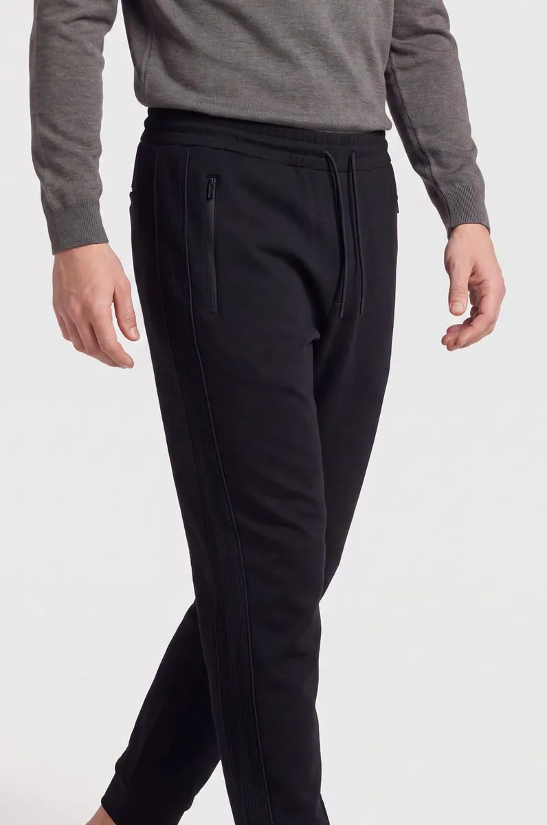 Pantaloni jogger con bande laterali Sorbino, nero, foto 3 di 4