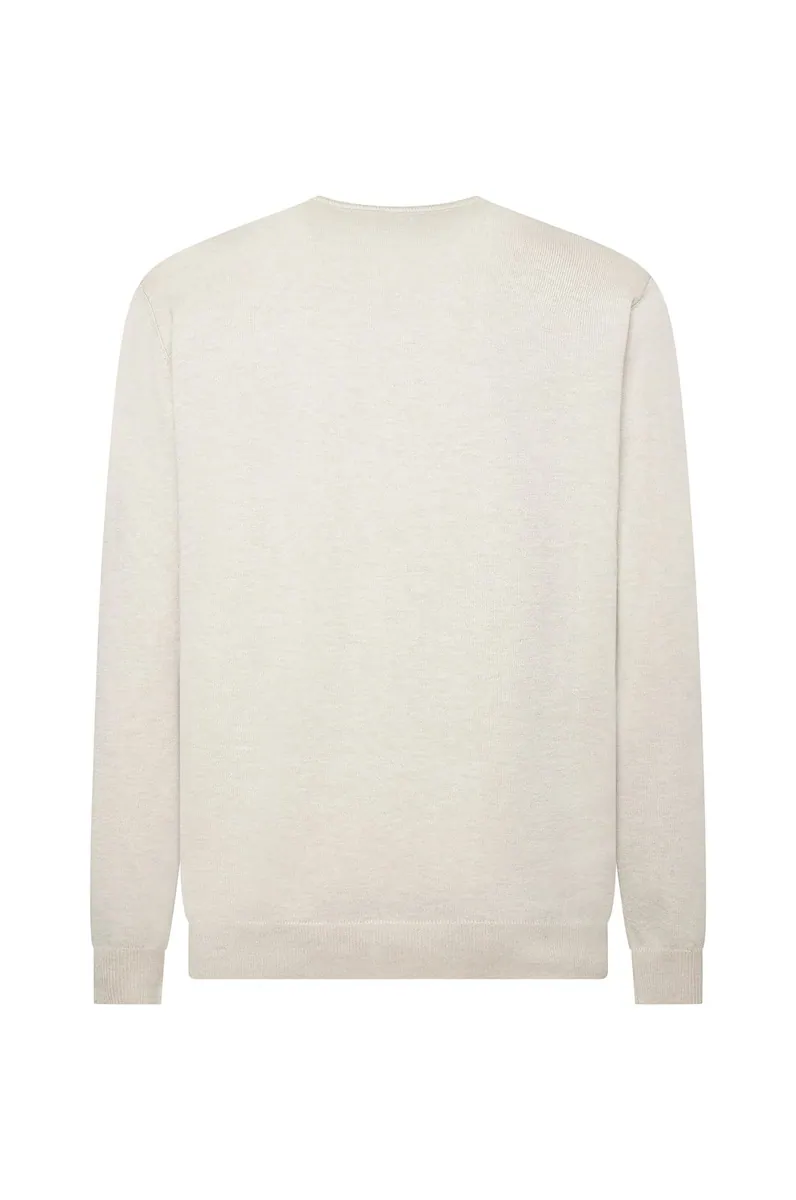 Pullover girocollo basic Sorbino, beige melange, foto 2 di 2