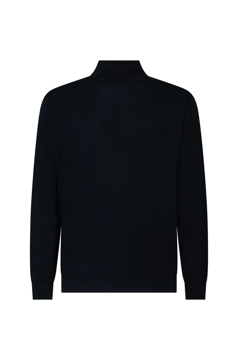 Pullover lupetto in lana merinos Sorbino, nero, foto 1 di 4
