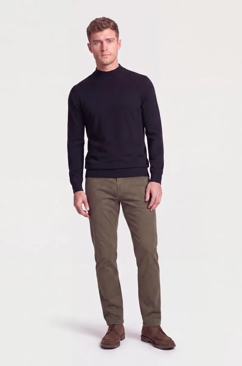 Pullover lupetto in lana merinos Sorbino, nero, foto 3 di 4