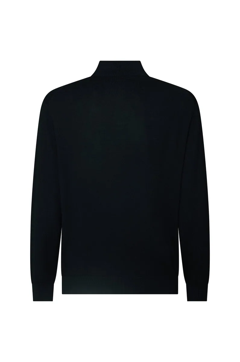 Pullover lupetto in lana merinos Sorbino, nero, foto 4 di 4