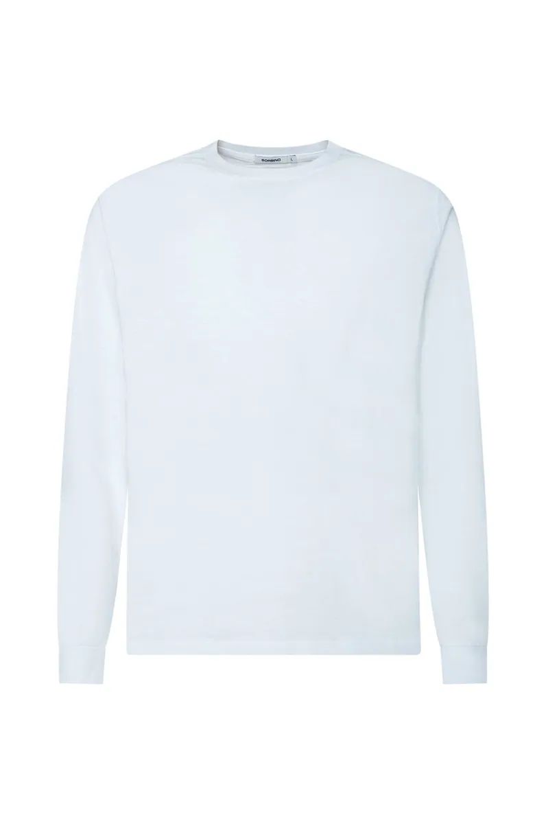 T-shirt girocollo a manica lunga Sorbino, bianco, foto 1 di 4
